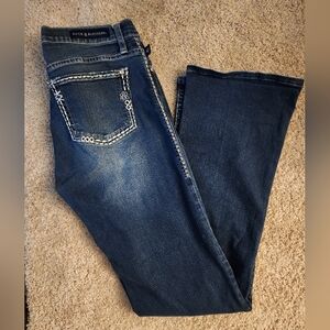 Rock & Republic Dark Indigo Flare Jeans Size 12 👌 Condition